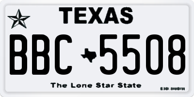 TX license plate BBC5508