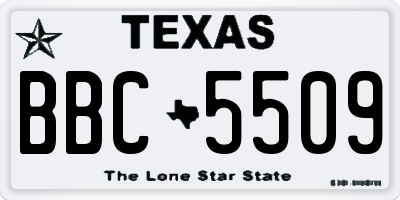 TX license plate BBC5509