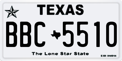 TX license plate BBC5510