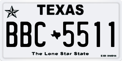 TX license plate BBC5511