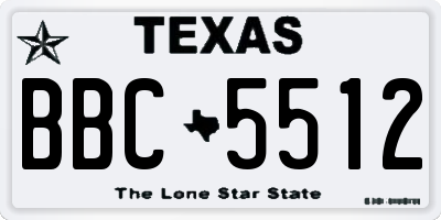 TX license plate BBC5512