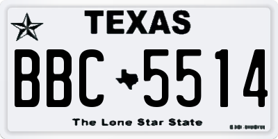 TX license plate BBC5514