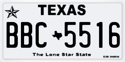 TX license plate BBC5516