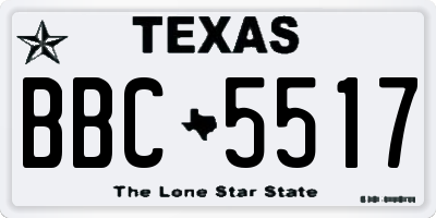 TX license plate BBC5517