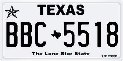 TX license plate BBC5518