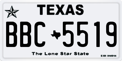 TX license plate BBC5519