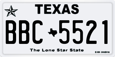 TX license plate BBC5521