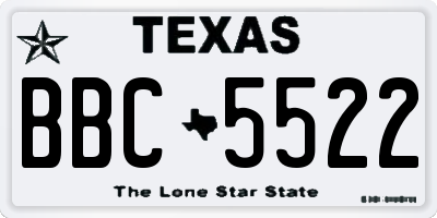 TX license plate BBC5522