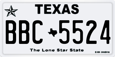 TX license plate BBC5524