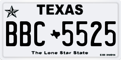 TX license plate BBC5525