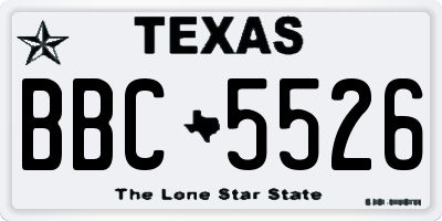 TX license plate BBC5526