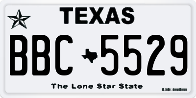 TX license plate BBC5529