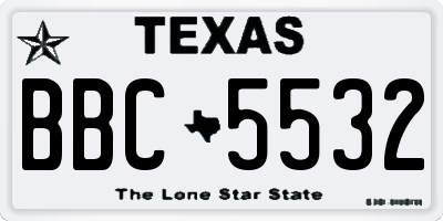 TX license plate BBC5532