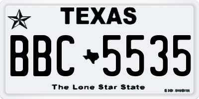 TX license plate BBC5535