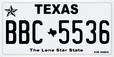TX license plate BBC5536