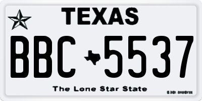 TX license plate BBC5537