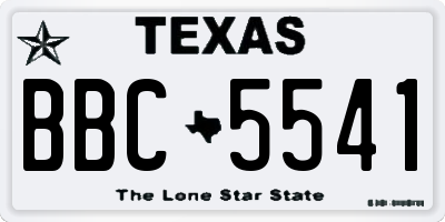 TX license plate BBC5541