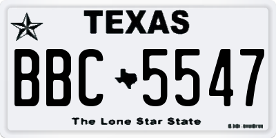 TX license plate BBC5547