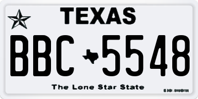 TX license plate BBC5548