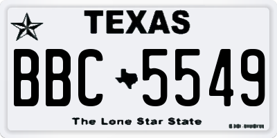 TX license plate BBC5549