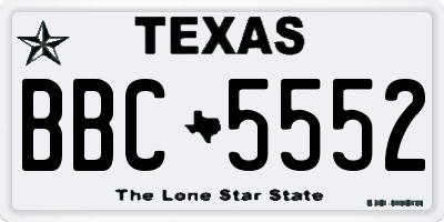 TX license plate BBC5552