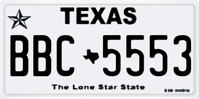 TX license plate BBC5553