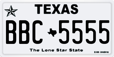 TX license plate BBC5555