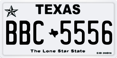 TX license plate BBC5556