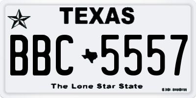 TX license plate BBC5557