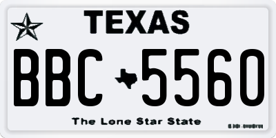 TX license plate BBC5560