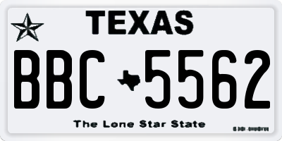 TX license plate BBC5562