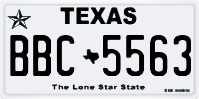 TX license plate BBC5563