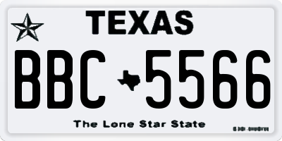 TX license plate BBC5566