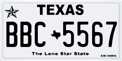 TX license plate BBC5567