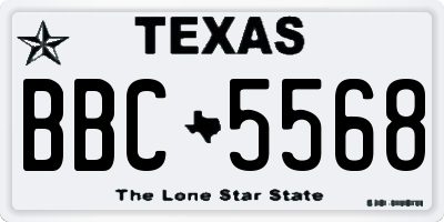 TX license plate BBC5568