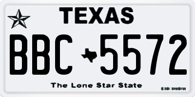 TX license plate BBC5572
