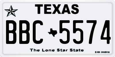 TX license plate BBC5574
