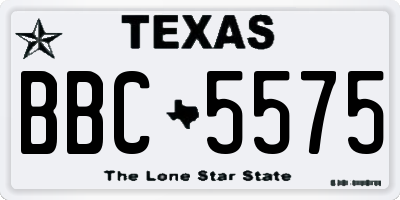 TX license plate BBC5575