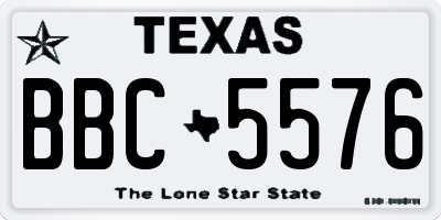 TX license plate BBC5576