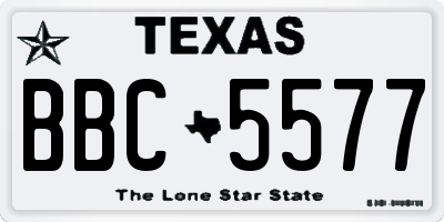 TX license plate BBC5577