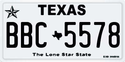 TX license plate BBC5578