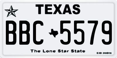 TX license plate BBC5579