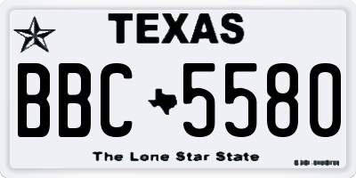 TX license plate BBC5580