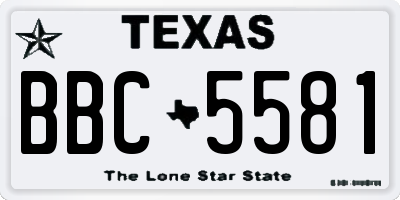 TX license plate BBC5581