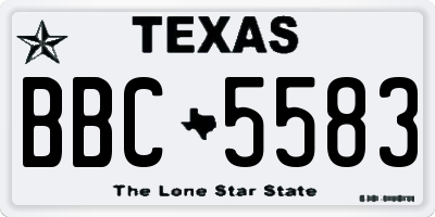 TX license plate BBC5583