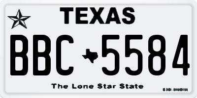 TX license plate BBC5584