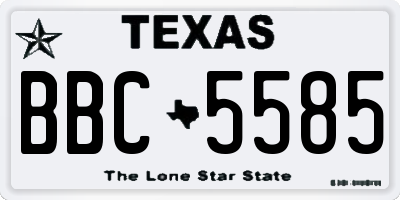 TX license plate BBC5585
