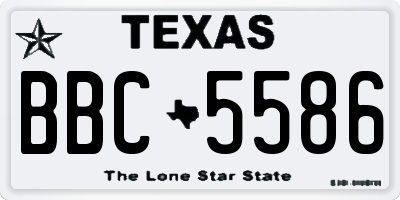 TX license plate BBC5586