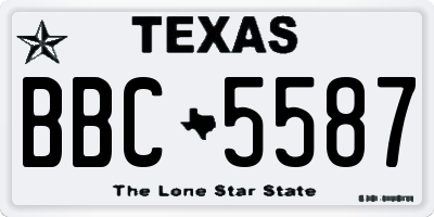 TX license plate BBC5587