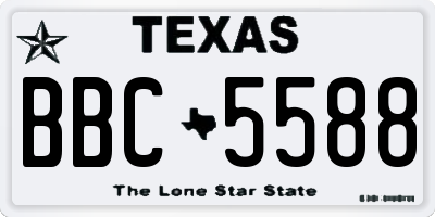 TX license plate BBC5588
